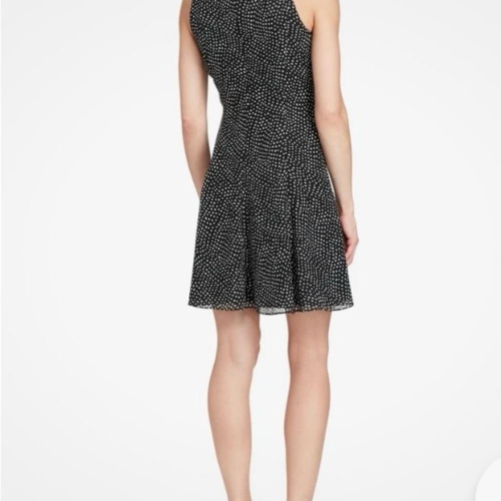 American Living Black and White Halter Fit and Flare Dress